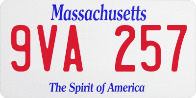 MA license plate 9VA257