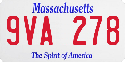 MA license plate 9VA278