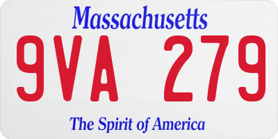 MA license plate 9VA279
