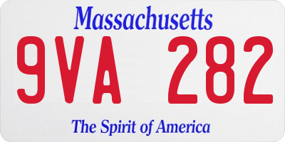 MA license plate 9VA282