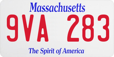MA license plate 9VA283