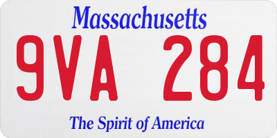 MA license plate 9VA284