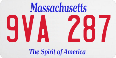 MA license plate 9VA287