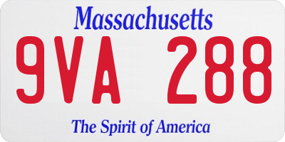 MA license plate 9VA288