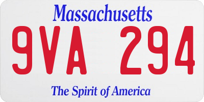 MA license plate 9VA294