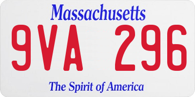 MA license plate 9VA296