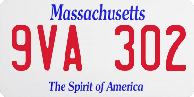 MA license plate 9VA302