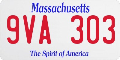 MA license plate 9VA303