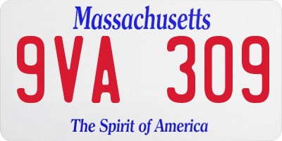 MA license plate 9VA309