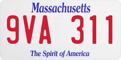 MA license plate 9VA311