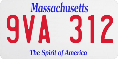 MA license plate 9VA312