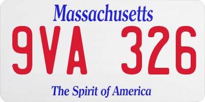 MA license plate 9VA326