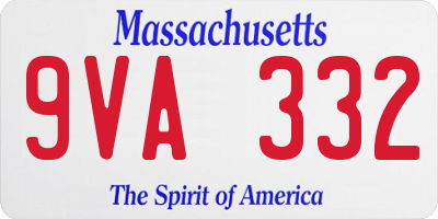 MA license plate 9VA332