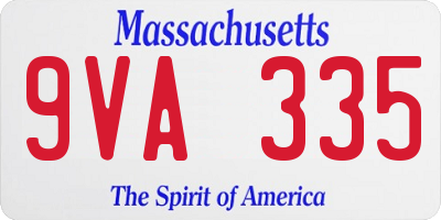 MA license plate 9VA335