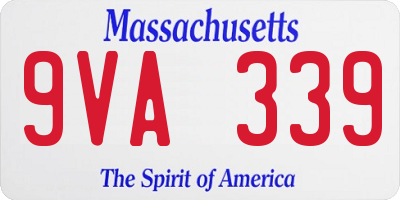 MA license plate 9VA339