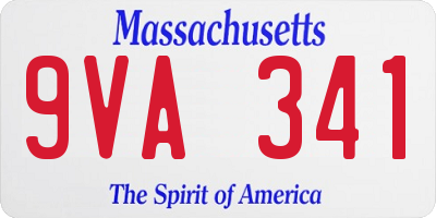 MA license plate 9VA341