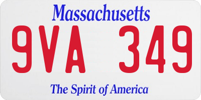 MA license plate 9VA349