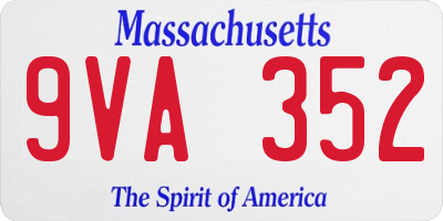 MA license plate 9VA352