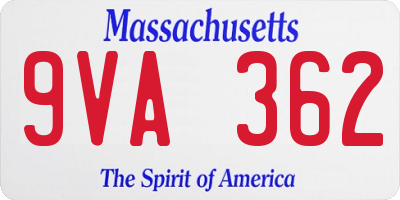 MA license plate 9VA362