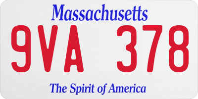 MA license plate 9VA378
