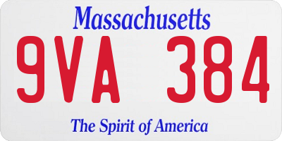 MA license plate 9VA384