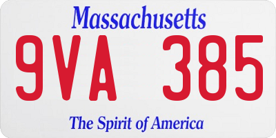 MA license plate 9VA385