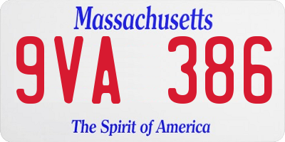 MA license plate 9VA386