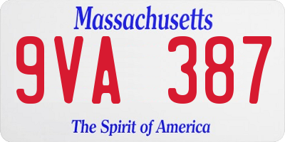 MA license plate 9VA387