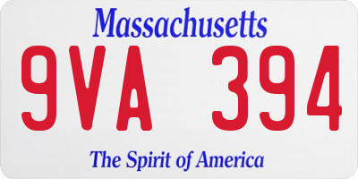 MA license plate 9VA394