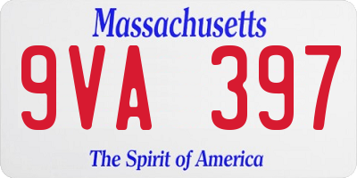 MA license plate 9VA397