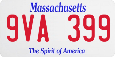 MA license plate 9VA399