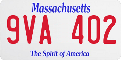 MA license plate 9VA402