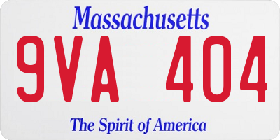 MA license plate 9VA404