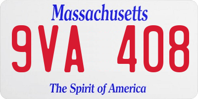 MA license plate 9VA408