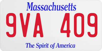 MA license plate 9VA409