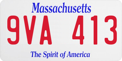 MA license plate 9VA413