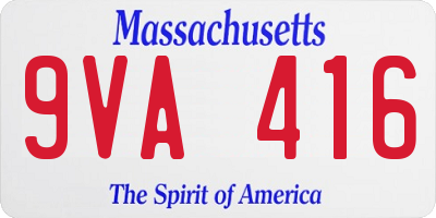 MA license plate 9VA416