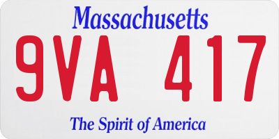 MA license plate 9VA417