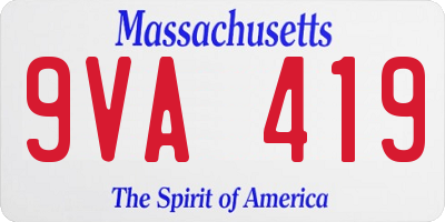 MA license plate 9VA419