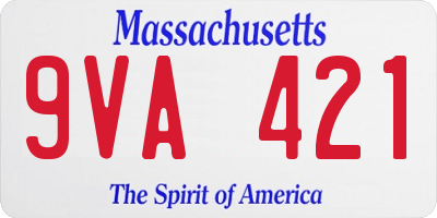 MA license plate 9VA421