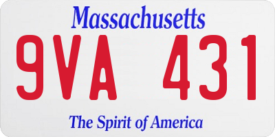 MA license plate 9VA431