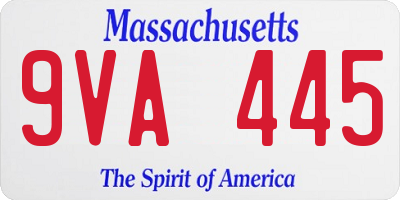 MA license plate 9VA445