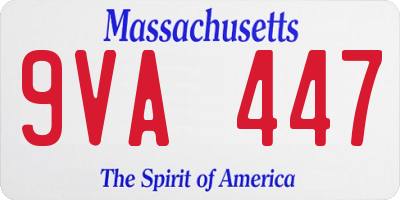MA license plate 9VA447