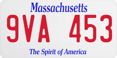 MA license plate 9VA453