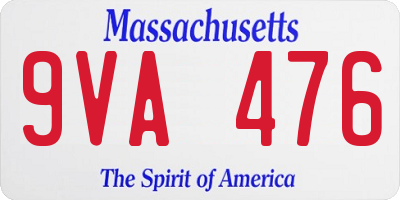 MA license plate 9VA476