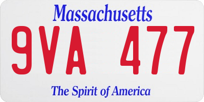 MA license plate 9VA477