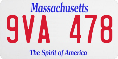 MA license plate 9VA478