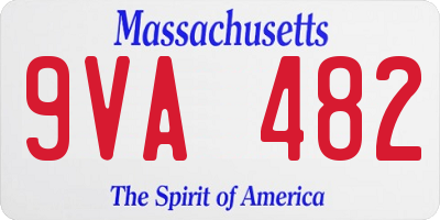 MA license plate 9VA482