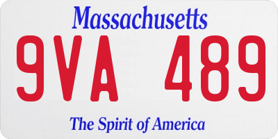 MA license plate 9VA489