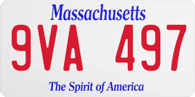 MA license plate 9VA497